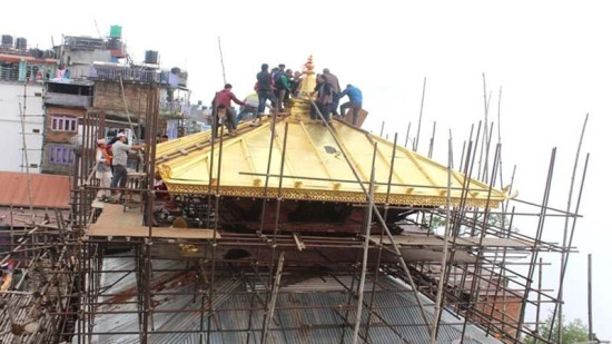 छिम्केश्वरी मन्दिरमा पित्तलको छानो